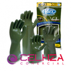 Guantes Adex Vinilex con respaldo Resistente a abrasion